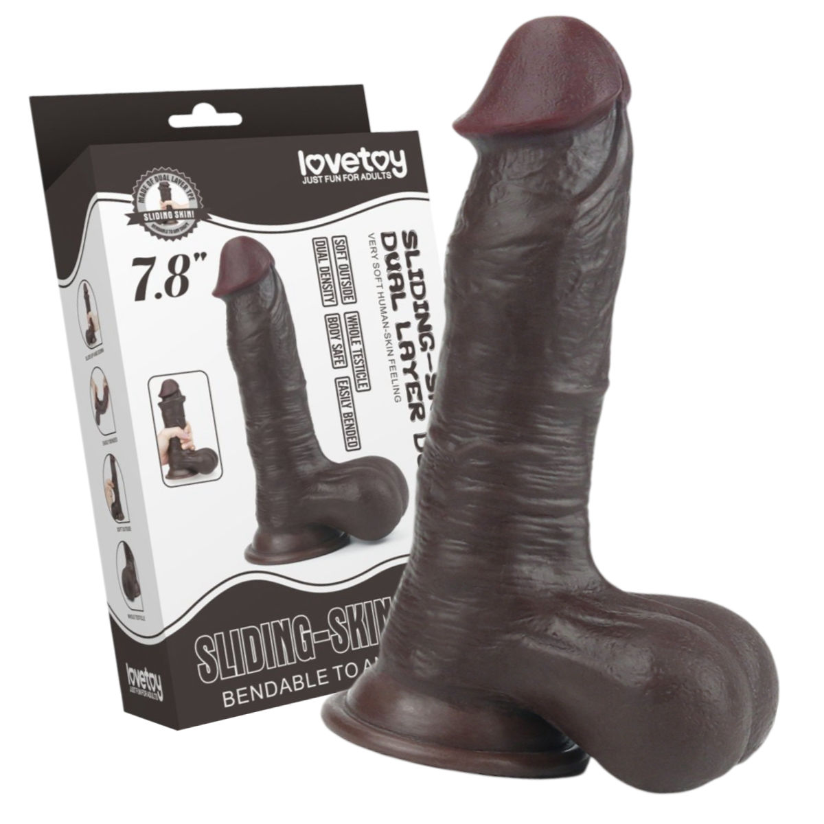 Sliding Skin Realistic Cock Dark Skin Tone