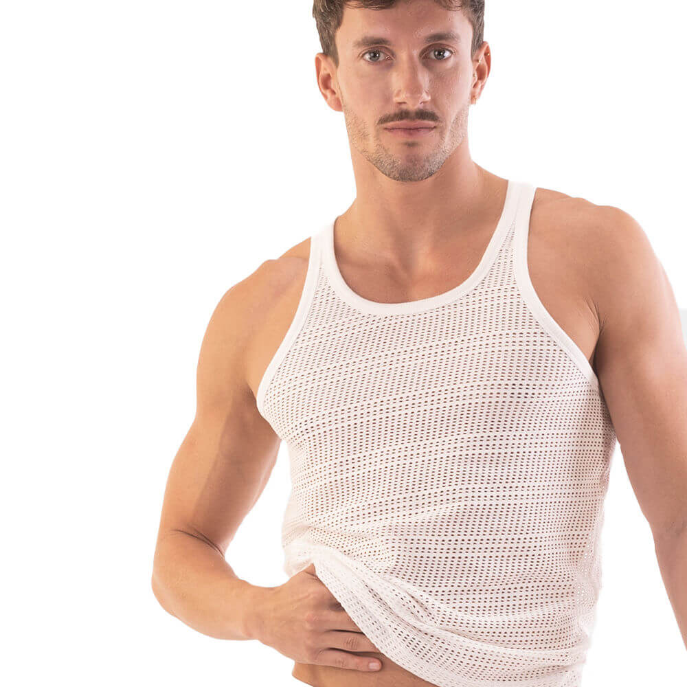 Barcode Tank Top Lunt - White