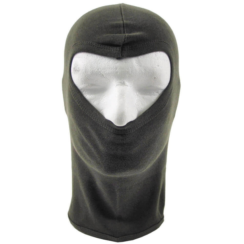 Balaclava Fetish Mask  - Olive Wide Open