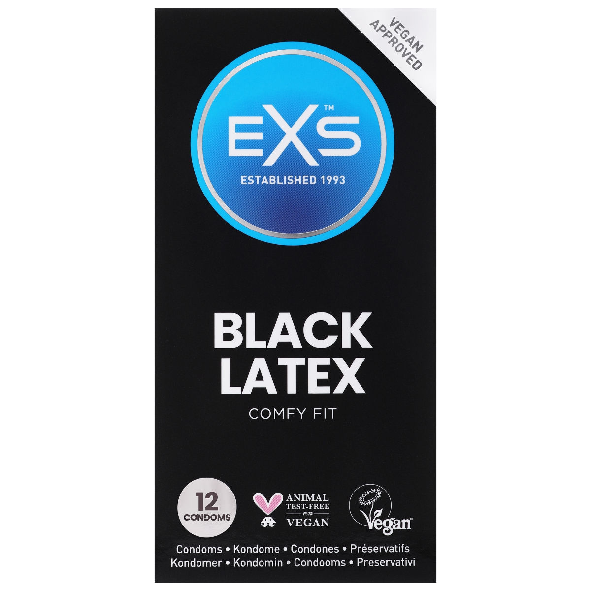 EXS Black Latex Kondome 12 Pack