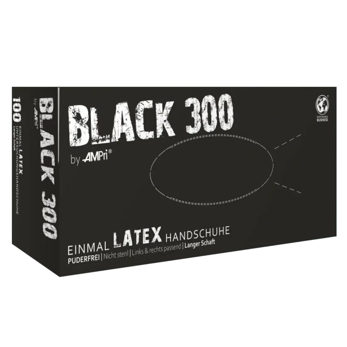 Single Use Black Latex Gloves - 100 Package