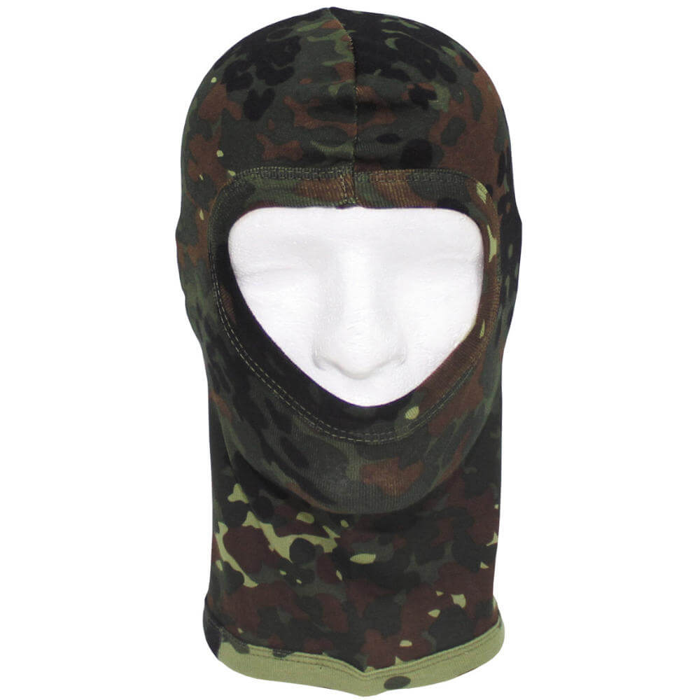 Balaclava Fetish Mask  -  Camouflage Wide Open