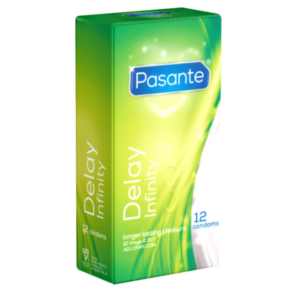 Pasante Delay Infinity Condoms 12 Pack | Tom Rocket's
