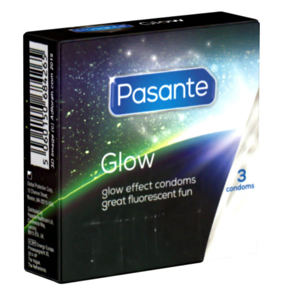 Pasante Glow Effect Condoms 3 Pack | Tom Rockets